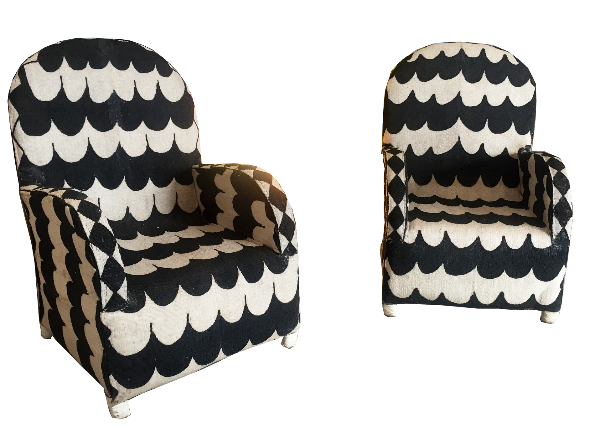 Pair Yoruba Nigerian Beaded Club Chairs Modernism